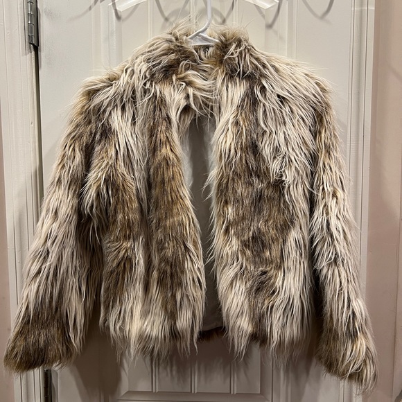 Fabulous Furs Jackets & Blazers - Fabulous Furs Donna Salyers Pale Tibetan Faux Fur Coat Sz Large